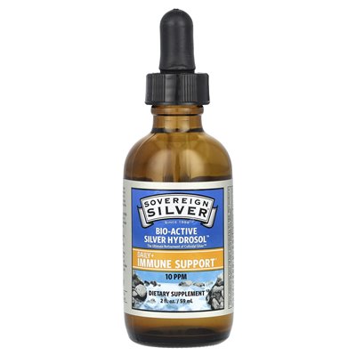 Sovereign Silver, Bio-Aktywny Srebrny Hydrosol Z Zakraplaczem, Dzienny + Wsparcie Dla Układu Odpornościowego, 10 PPM, 2 fl oz (5
