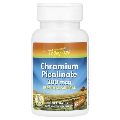 Thompson, Chromium Picolinate, 200 mcg, 60 tabletek