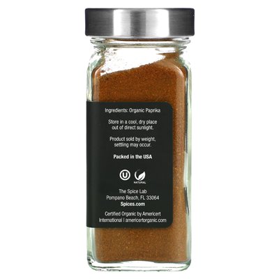 The Spice Lab, ekologiczna hiszpańska słodka papryka, 1,9 uncji (53 g)