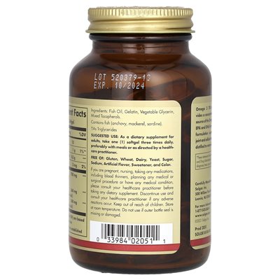 Solgar, Omega-3, podwójna siła, 700 mg, 60 miękkich Solgar, Omega-3, podwójna siła, 700 mg, 60 miękkich