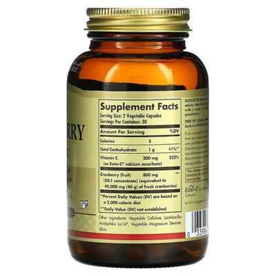 Solgar, Cranberry Plus Ester-C, 60 kapsułek warzywnych Solgar, Cranberry Plus Ester-C, 60 kapsułek warzywnych