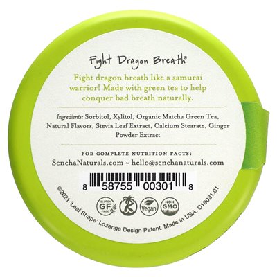 Sencha Naturals, Green Tea Mints, Yuzu Ginger, 1.2 oz (35 g)