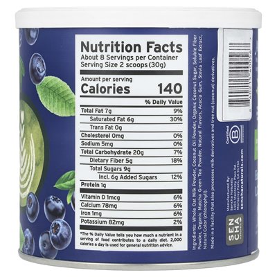 Sencha Naturals, Milch-Hafermilch-Matcha-Latte, Blaubeere, 8,5 oz (241 g)