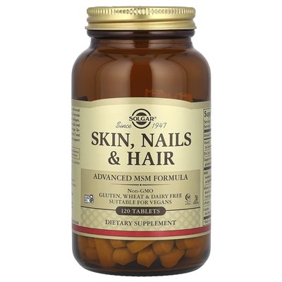 Solgar, Skin, Nails & Hair, Advanced MSM Formula, 120 Tablets