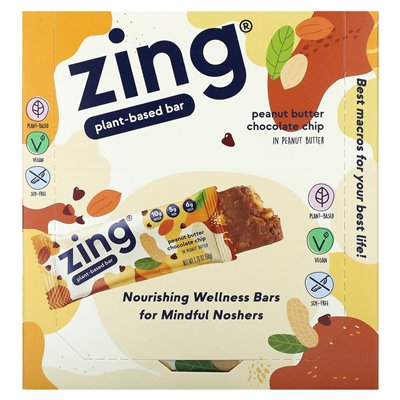 Zing Bats, Bat Roślinny, kawałek czekolady masła orzechowego w maśle orzechowym, 12 barów, 1,76 uncji (50 g) każdy