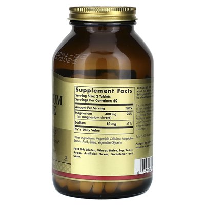 Solgar Magnesium Citrate 120 Tablets