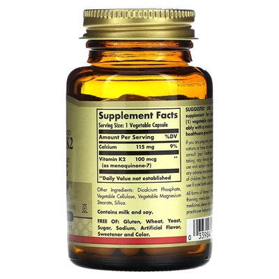 Solgar Vitamin K2 aus natürlicher Quelle, 100 mcg, 50 Gemüsekapseln