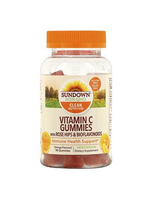 Sundown Naturals, Vitamin C Gummies with Rosehip and Bioflavonoids, Orange Flavor, 90 Gummies Sundown Naturals, Vitamin C Gummies with Rosehip and Bioflavonoids, Orange Flavor, 90 Gummies