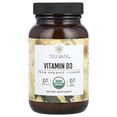 Truvani, witamina D3, 50 mcg (2000 IU), 30 tabletek