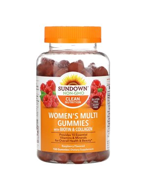 Sundown Naturals, Women's Multi Gummies With Biotin & Collagen, Raspberry, 150 Gummies