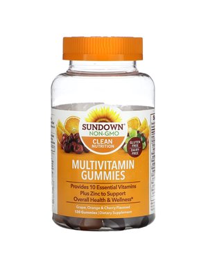 Sundown Naturals, Witaminy Multiwitaminowe Gummy, Winogrono, Pomarańcza & Wiśnia, 120 Gummy