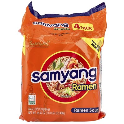 Samyang, ramen soup, 4 packs, 4.23 oz (120 g)