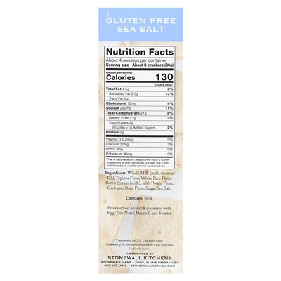 Stonewall Kitchen, Down East Crackers, Bezgluten, sól morska, 4,4 uncji (125 g)