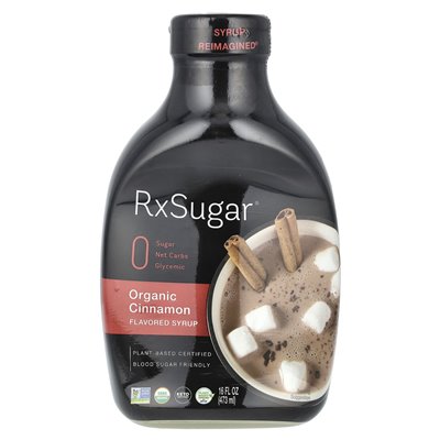 RXSUGAR, Organiczny syrop cynamonowy, 16 Oz (473 ml)