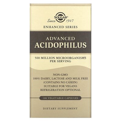 Solgar, Advanced Acidophilus, 100 kapsułek warzywnych