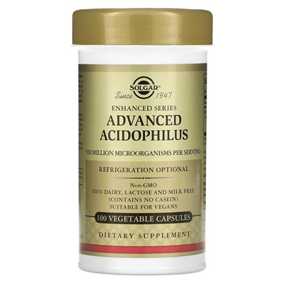 Solgar, Advanced Acidophilus, 100 kapsułek warzywnych
