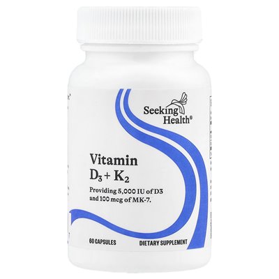 Seeking Health, Vitamin D3 + K2, 60 Kapseln