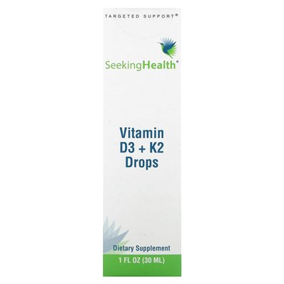 Poszukując zdrowia, krople witaminy D3 + K2, 1 fl Oz (30 ml)