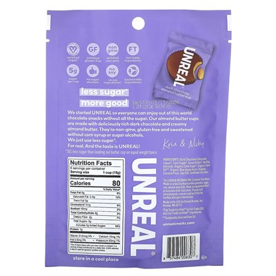 Unreal, Mandelbutterbecher mit dunkler Schokolade, 3,2 oz (90 g)