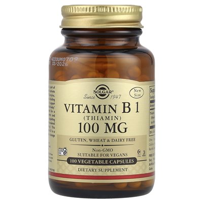Solgar, witamina B1, 100 mg, 100 kapsułek warzywnych Solgar, witamina B1, 100 mg, 100 kapsułek warzywnych