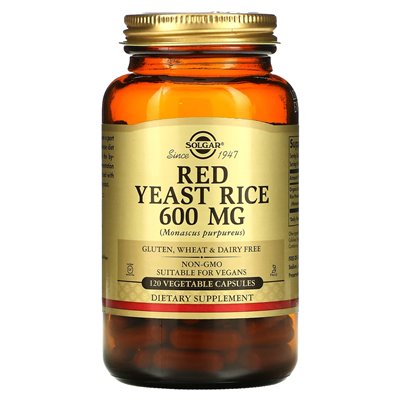 Solgar Red Yeast Rice 600mg 120 Veg Capsules