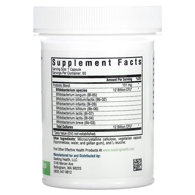 Seeking Health, Probiota Bifido, 60 säurebeständige vegetarische Kapseln
