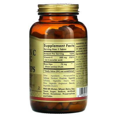 Solgar, Vitamin C with Pink Hips, 500mg, 250 Tablets
