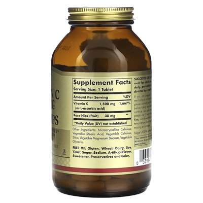 Solgar, Vitamin C with Roses, 180 Tablets