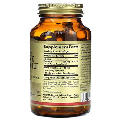 Solgar Naturally Sourced Vitamin E, 268 mg (400 IU), 100 Vegan Softgels