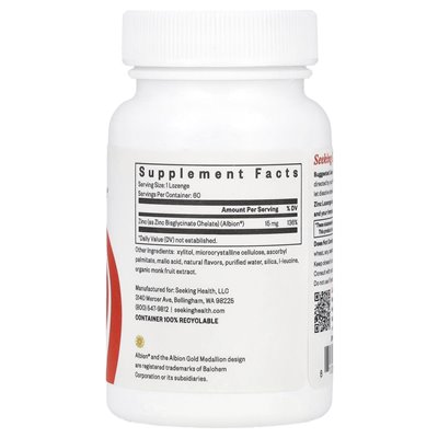 Seeking health, zinc raski, 60 lozenges