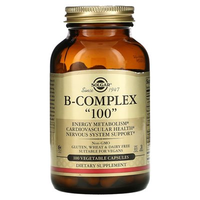 Solgar, B-Complex „100”, 100 kapsułek warzywnych Solgar, B-Complex „100”, 100 kapsułek warzywnych