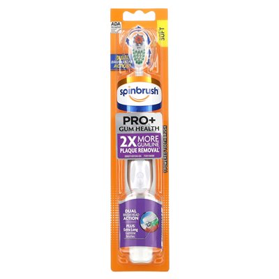 Spinbrush, Pro + Gum Health, zasilana szczoteczka do zębów, miękka, 1 szczoteczka do zębów Spinbrush, Pro + Gum Health, zasilana szczoteczka do zębów, miękka, 1 szczoteczka do zębów