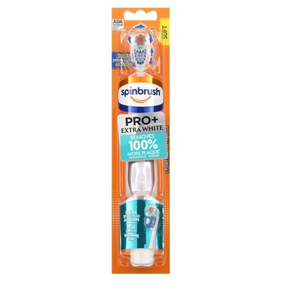 Spinbrush, Pro+ Extra White, Powered Toothbrush, Soft, 1 Toothbrush Spinbrush, Pro+ Extra White, Powered Toothbrush, Soft, 1 Toothbrush