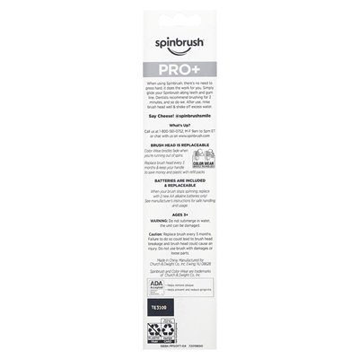 Spinbrush, Pro+ Extra White, Powered Toothbrush, Soft, 1 Toothbrush Spinbrush, Pro+ Extra White, Powered Toothbrush, Soft, 1 Toothbrush