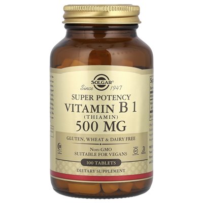Solgar, Vitamin B1, 500 mg, 100 Tabletten