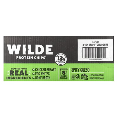 Wilde Brands, Protein-Chips, würziger Queso, 8 Beutel, 1,34 oz (38 g)