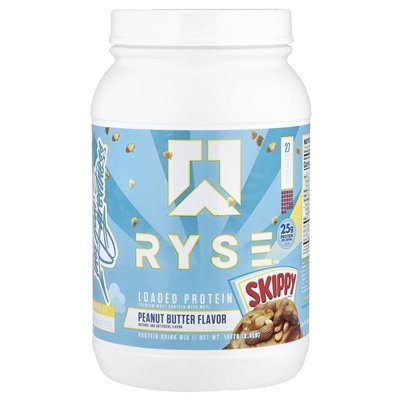 Ryse, załadowane białko, białko serwatki premium z MCTS, masło orzechowe Skippy®, 2,4 funta (1077 g) Ryse, załadowane białko, białko serwatki premium z MCTS, masło orzechowe Skippy®, 2,4 funta (1077 g)