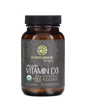 Sunwarrior, Organic Vitamin D3, 5,000 IU, 60 Vegan Capsules Sunwarrior, Organic Vitamin D3, 5,000 IU, 60 Vegan Capsules
