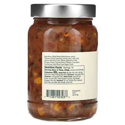 Stonewall Kitchen, Black Bean Salsa, Medium Hot, 16,75 uncji (475 g)