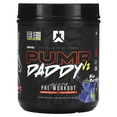 RYSE, Pump Daddy V2, Non-Stim Pre-Workout, Blue Raspberry, 1.44 lb (652 g) RYSE, Pump Daddy V2, Non-Stim Pre-Workout, Blue Raspberry, 1.44 lb (652 g)