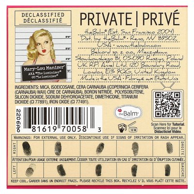 Thebalm Cosmetics, Mary-Lou Manizer, Highlighter &amp Shadow, 0,32 uncji (9,06 g)