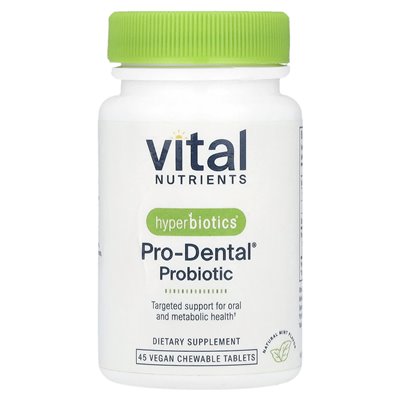 Important Nutrients, Hyperbiotics®, Pro-Dental® Probiotic, Natural Mint, 45 Vegan Chewable Tablets