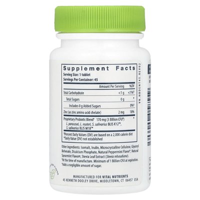 Ważne składniki odżywcze, Hyperbiotics®, Pro-Dental® Probiotic, Natural Mint, 45 wegańskich tabletek do żucia