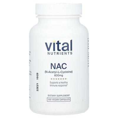 Żywotne składniki odżywcze, NAC, 600 mg, 100 wegańskich kapsułek