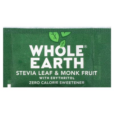 Whole Earth, Stevia Leaf & Monk Fruit with Erythritol, 80 Packets, 5.6 Ounces (160 G)