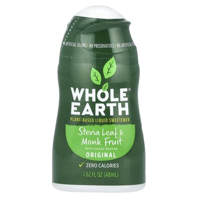 Whole Earth, Stevia Leaf & Monk Fruit with Agave Nectar, Original, 1.62 fl oz (48 ml)