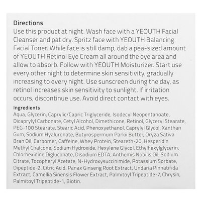 Yeouth, Retinol Eye Cream, 2 Fl Oz (60 ml)