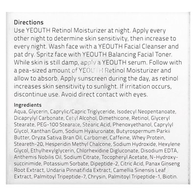 Yeouth, retinol krem ​​nawilżający, 1 fl oz (30 ml)