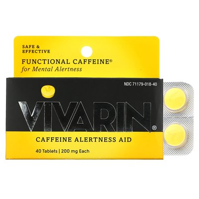 Vivarin, pomoc w zakresie czujności kofeiny, 200 mg, 40 tabletek