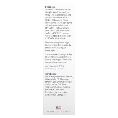 Yeouth, Retinol Serum, 1 Fl Oz (30 ml)